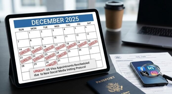 US H-1B & H-4 Visa Appointments Cancelled for Mandatory Social Media Vetting